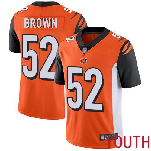 Cincinnati Bengals Limited Orange Youth Preston Brown Alternate Jersey NFL Footballl 52 Vapor Untouchable